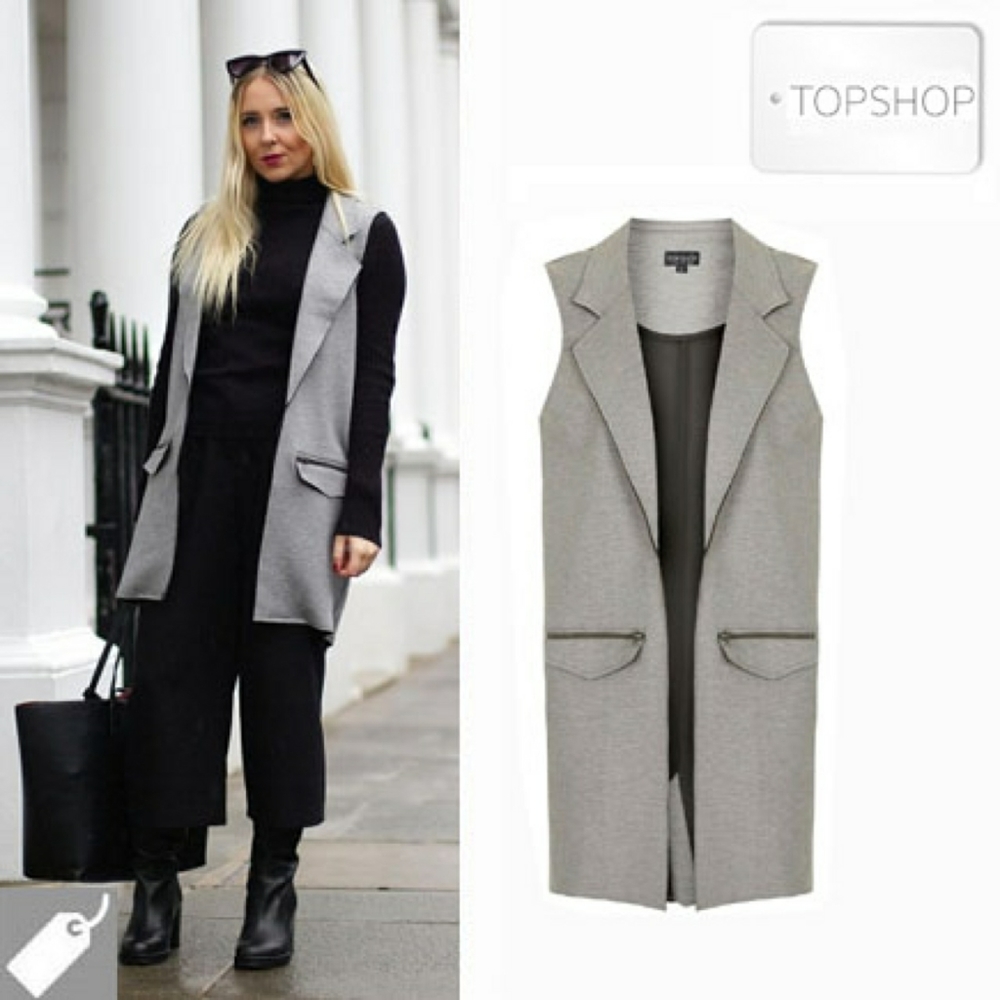 Topshop Longline Sleeveless Blazer Vest
